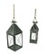 Vintage Grey Metal Bird On Branch Square Candle Lantern Set of 2